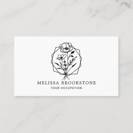 Carte De Visite Cadre de fleurs (Devant)