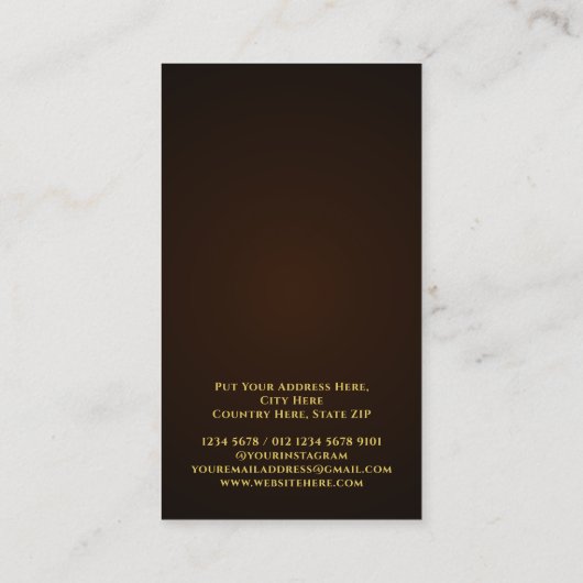 Carte De Visite Cadre de fleurs dorées | Nom initial (Dos)