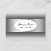 Carte De Visite Cadre de forme ovale Ombre blanc gris argent décen (Devant)