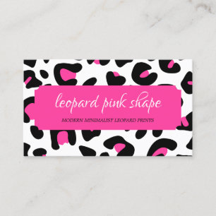 Carte De Visite Cadre de forme rose à texture de léopard