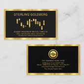 Carte De Visite Cadre de graphique Stock or brillant (Devant / Derrière)