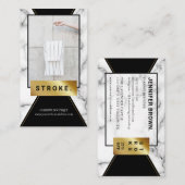 Carte De Visite Cadre de la cabine photo en marbre (Devant / Derrière)