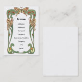 Carte De Visite Cadre de papillons de Nouveau d'art (Devant / Derrière)