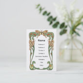 Carte De Visite Cadre de papillons de Nouveau d'art (Debout devant)