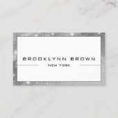 Carte De Visite Cadre de Parties scintillant brillant argenté clas (Devant)