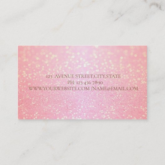 Carte De Visite Cadre de Parties scintillant or Bokeh Glittery mod (Dos)