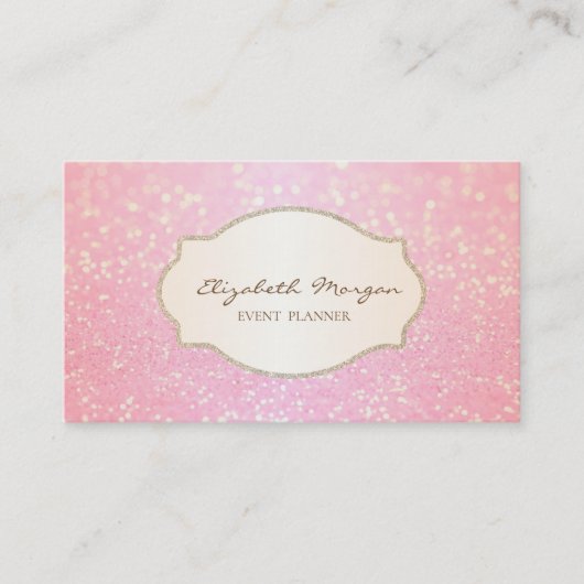 Carte De Visite Cadre de Parties scintillant or Bokeh Glittery mod (Devant)
