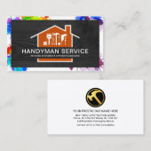 Carte De Visite Cadre de peinture en bois noir (Devant / Derrière)