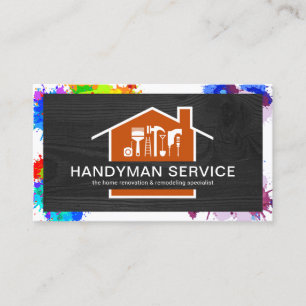 Carte De Visite Cadre de peinture en bois noir