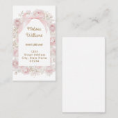 Carte De Visite cadre de roses roses (Devant / Derrière)