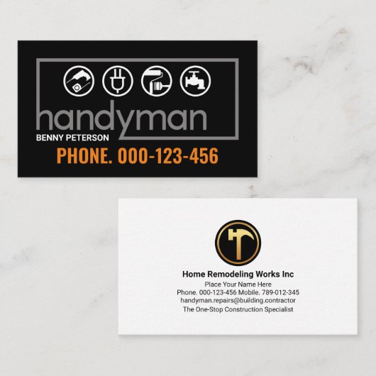 Carte De Visite Cadre de signalisation gris élégant (Devant / Derrière)