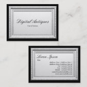 Carte De Visite Cadre de tableau argenté (Devant / Derrière)