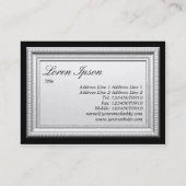 Carte De Visite Cadre de tableau argenté (Dos)