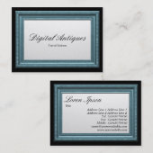 Carte De Visite Cadre de tableau bleu (Devant / Derrière)