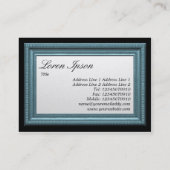 Carte De Visite Cadre de tableau bleu (Dos)