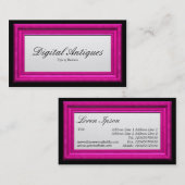 Carte De Visite Cadre de tableau rose de sucrerie (Devant / Derrière)
