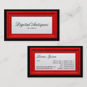 Carte De Visite Cadre de tableau rouge (Devant / Derrière)