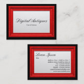 Carte De Visite Cadre de tableau rouge (Devant / Derrière)