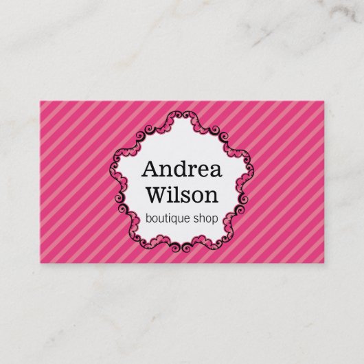 Carte De Visite Cadre décoratif / Bandes magenta (Devant)