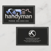 Carte De Visite Cadre des outils de main argenté brillant (Devant / Derrière)