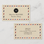 Carte De Visite Cadre diagonal rouge (Devant / Derrière)