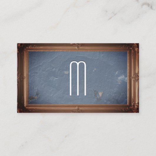 Carte De Visite Cadre d'image classique | Grunge Bleu Texture (Devant)