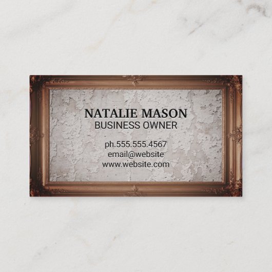 Carte De Visite Cadre d'image classique | Grunge Wall Texture (Dos)