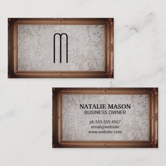 Carte De Visite Cadre d'image classique | Grunge Wall Texture (Devant / Derrière)
