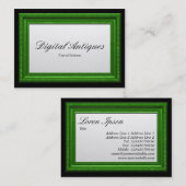 Carte De Visite Cadre d'image vert (Devant / Derrière)