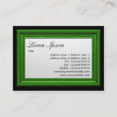 Carte De Visite Cadre d'image vert (Dos)