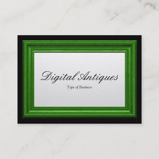 Carte De Visite Cadre d'image vert (Devant)