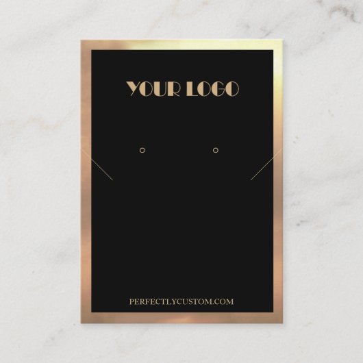 Carte De Visite Cadre d'or noir Boucles d'oreilles de collier mode (Devant)