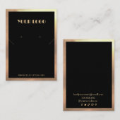 Carte De Visite Cadre d'or noir Boucles d'oreilles de collier mode (Devant / Derrière)