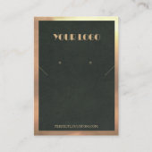 Carte De Visite Cadre d'or vert Boucles d'oreilles de collier mode (Devant)