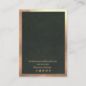 Carte De Visite Cadre d'or vert Boucles d'oreilles de collier mode (Dos)