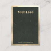 Carte De Visite Cadre d'or vert Boucles d'oreilles de collier mode (Devant)