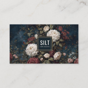 Carte De Visite Cadre doré avec pivoine en velours sombre floral g