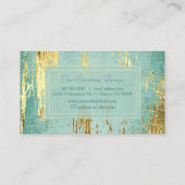 Carte De Visite Cadre doré de luxe sur Aqua Blue (Dos)