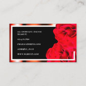 Carte De Visite Cadre doré et fleurs roses (Dos)