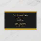 Carte De Visite Cadre doré moderne Professionnel des rayures noire (Dos)