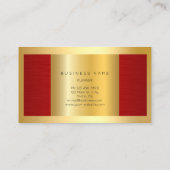 Carte De Visite Cadre doré Rouge Métallique MInimal Minimal (Dos)