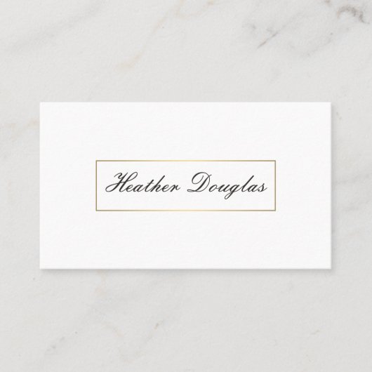 Carte De Visite Cadre doré / Typographie cursive (Devant)