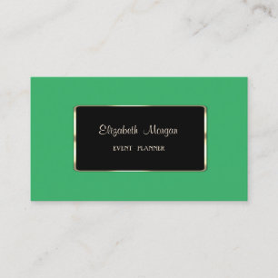 Carte De Visite Cadre élégant de luxe moderne vert, noir