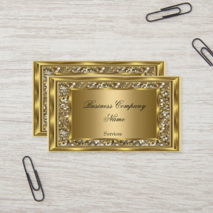 Carte De Visite Cadre élégant et classe en or faux brillant