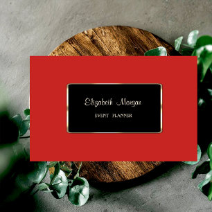 Carte De Visite Cadre Élégant Luxueux de Style, Rouge, Noir