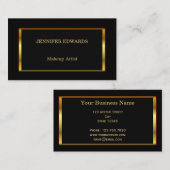 Carte De Visite Cadre élégant moderne d'or sur le professionnel (Devant / Derrière)