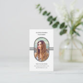 Carte De Visite Cadre élégant| Photo noir et blanc (Debout devant)