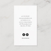 Carte De Visite Cadre élégant| Photo noir et blanc (Dos)