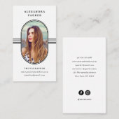 Carte De Visite Cadre élégant| Photo noir et blanc (Devant / Derrière)