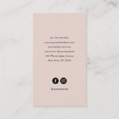 Carte De Visite Cadre élégant| Photo rose pâle (Dos)